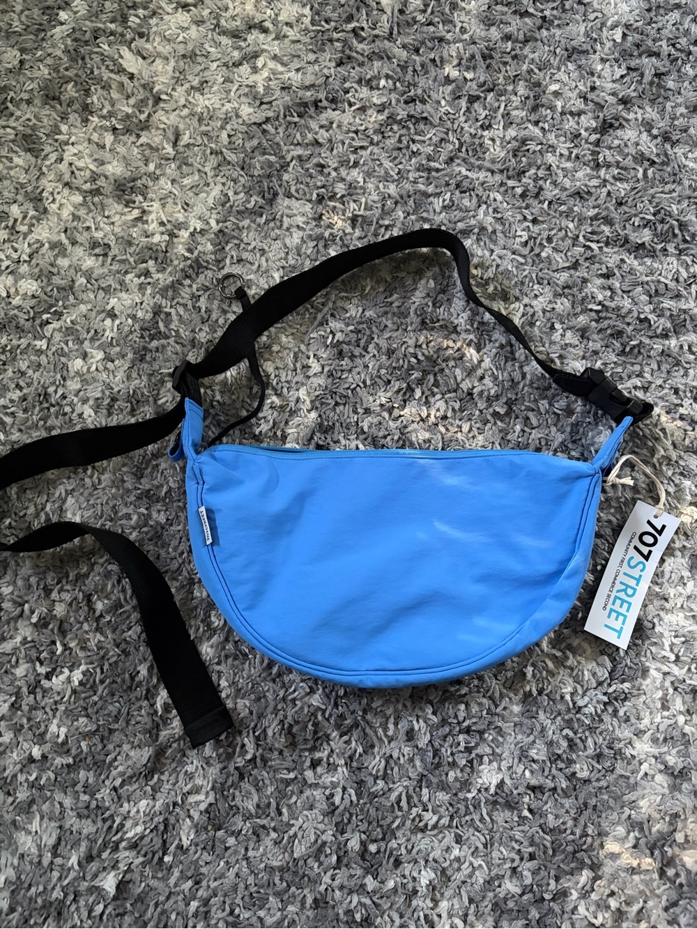 707 Street Blue Medium Crescent Purse Bag NEW W TAG